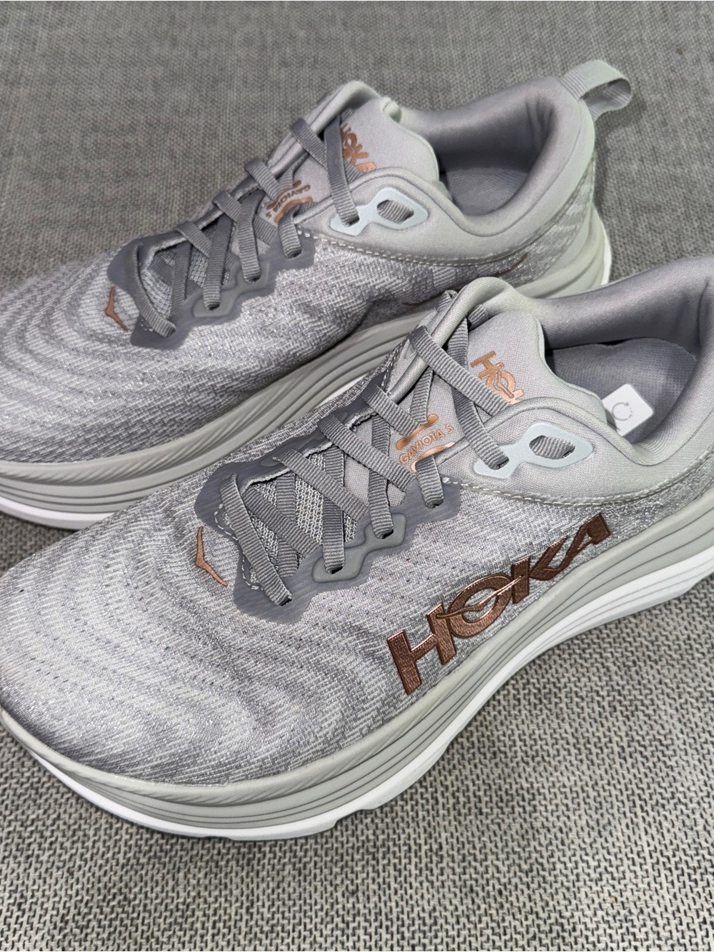 Size 9.5 Wide - Hoka One One HOKA Gaviota 5 Harbor Mist Rose Gold